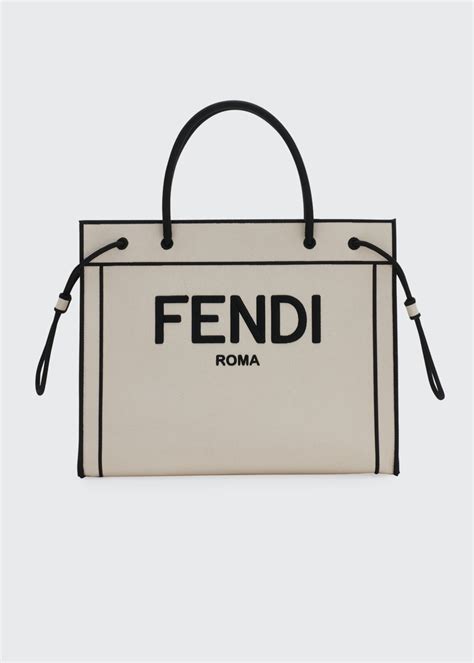 fendi roma large canvas tote|fendi tote shopper.